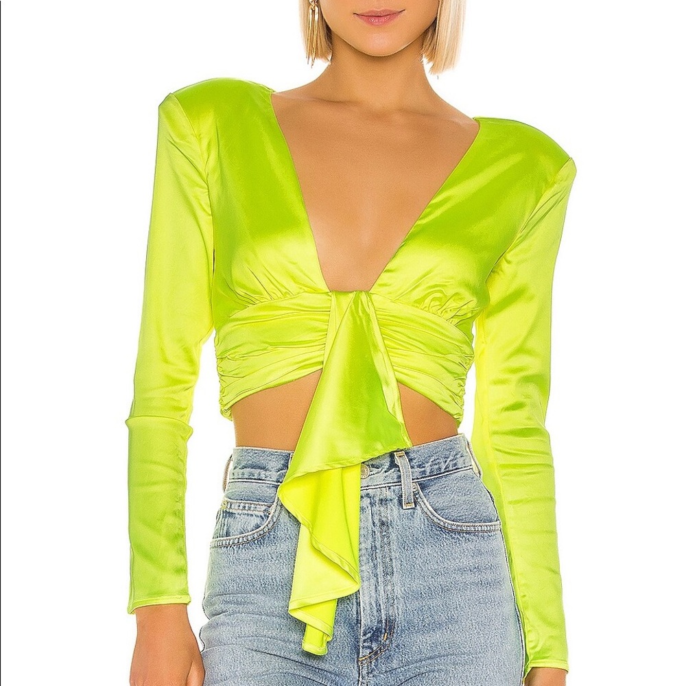 NWT Revolve NBD Vega Blouse in Chartreuse